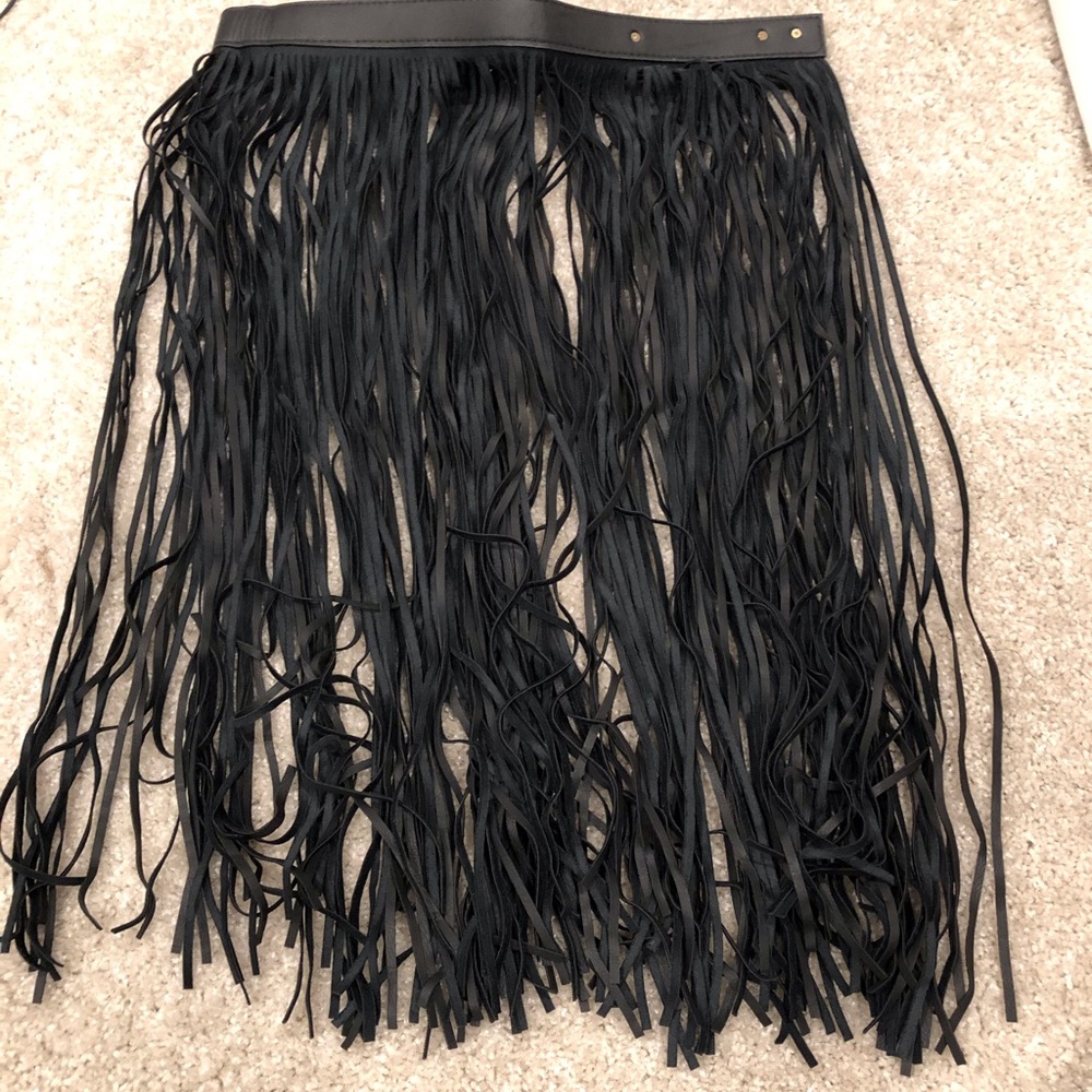 Black fringe belt